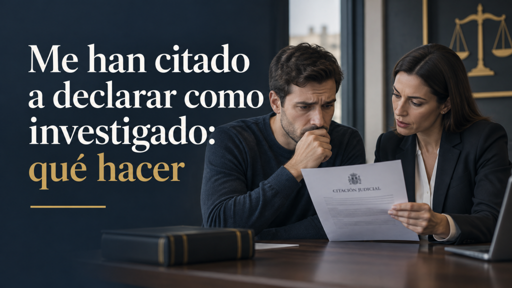 Me han citado a declarar como investigado: qué hacer