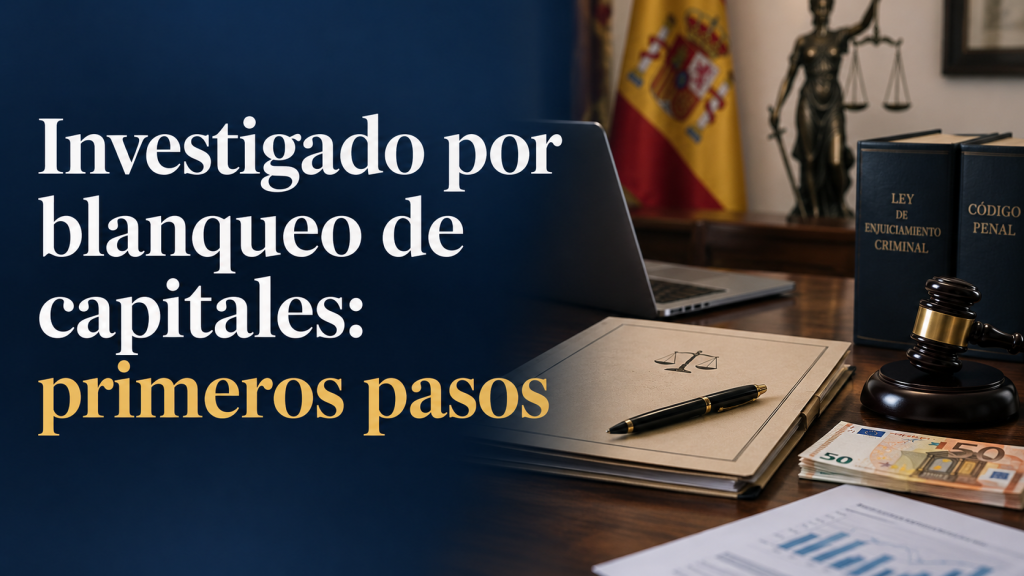 Investigado por blanqueo de capitales: primeros pasos